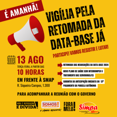 VIGÍLIA 13 AGOSTO É AMANHÃ