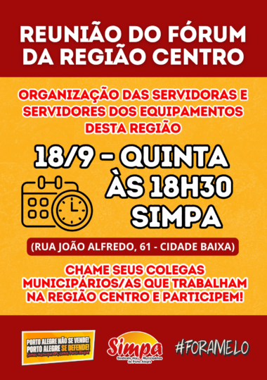 Chamada FÓRUM REGIÃO CENTRO
