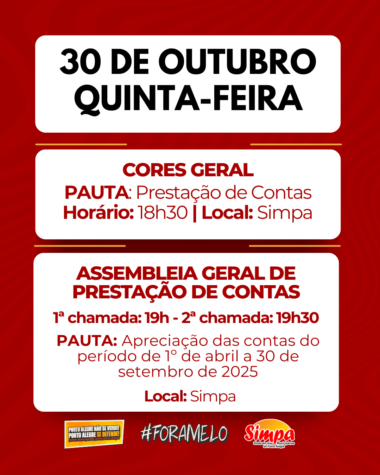 chamada para prestação de contas